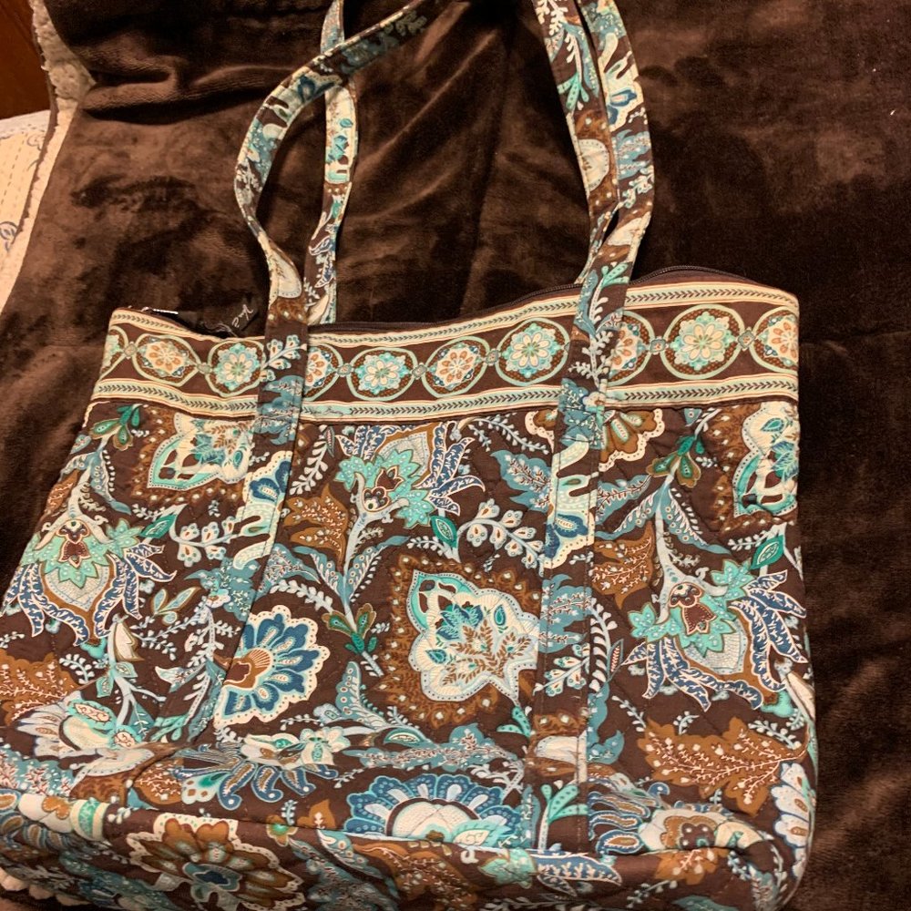 Vera Bradley MED Toggle Tote in Java Blue